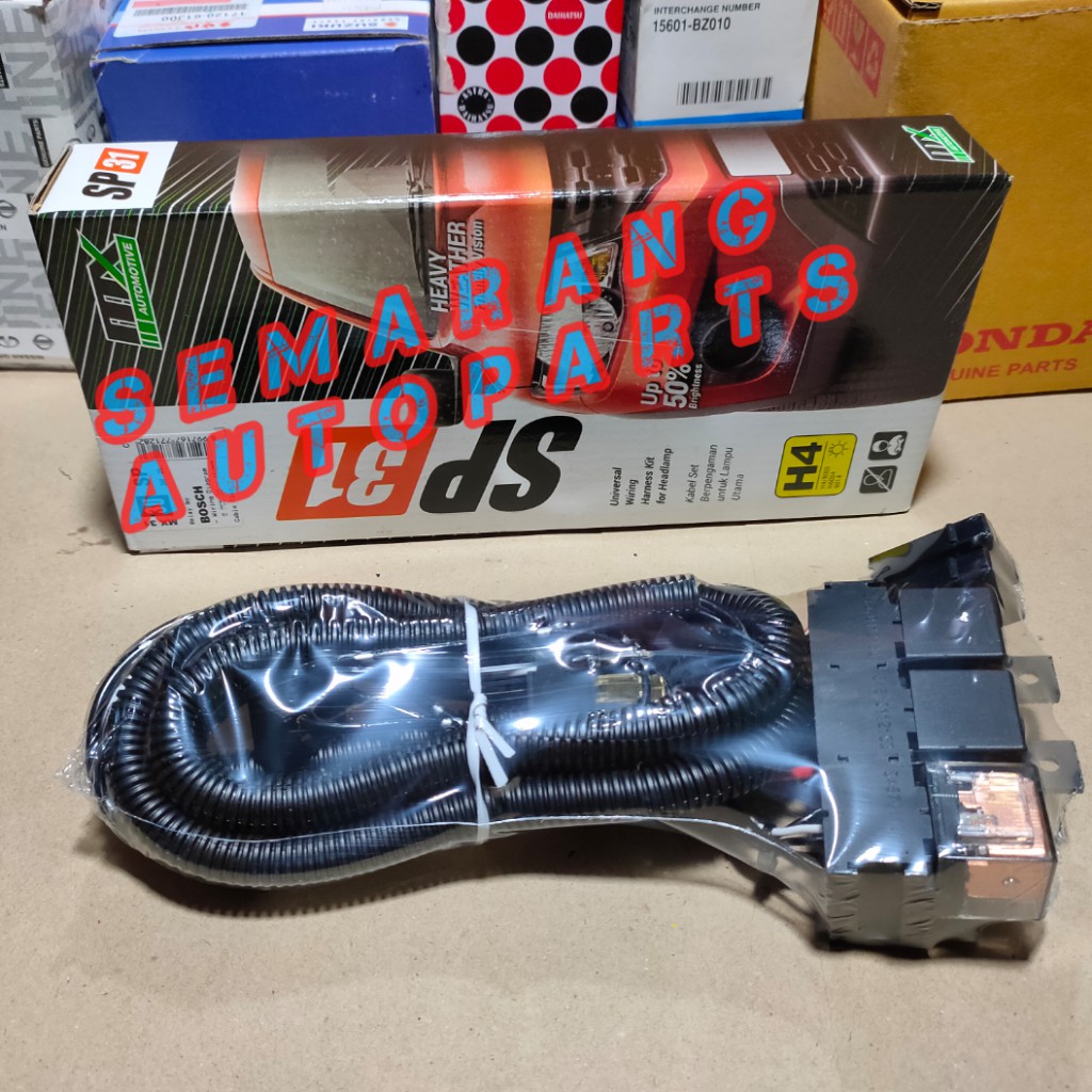 KABEL RILAY SET LAMPU H4 KAKI 3 relay set lampu mobil 3 rilay