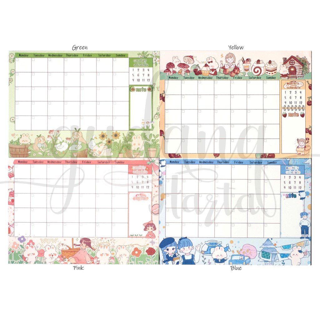 

GCC Memo Monthly Planner Girl And Rabbit Memo Notes Cewek Kelinci DIY Scrapbook 301386