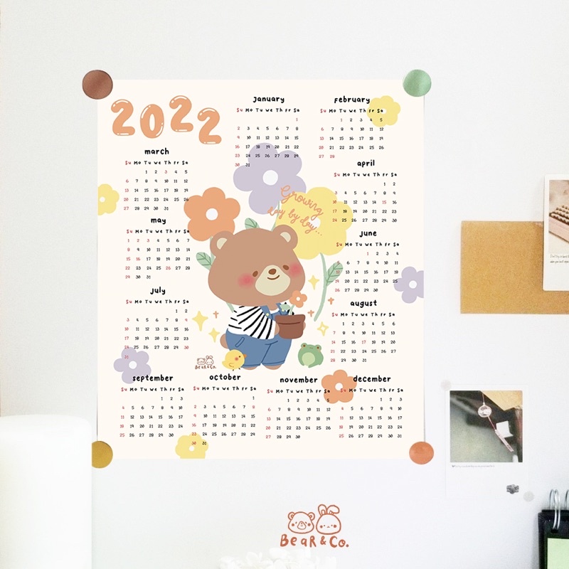 wall calendar hanging cloth / wall hanging cloth korean aesthetic