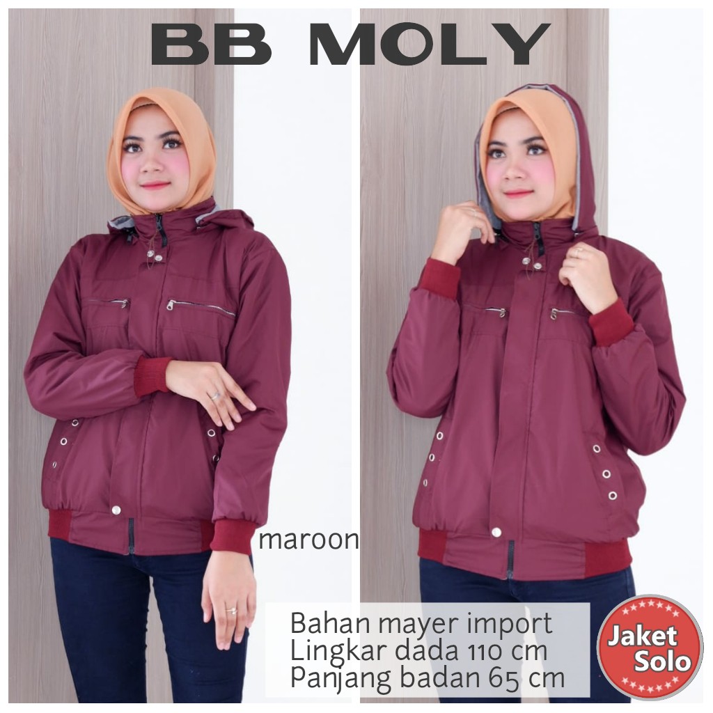 jaket wanita bolak balik bb moly dusty maroon toska navy gold