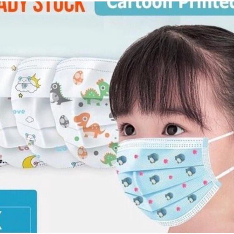 Masker anak 3ply karakter cute isi 50pcs/box/ usia 4-14tahun