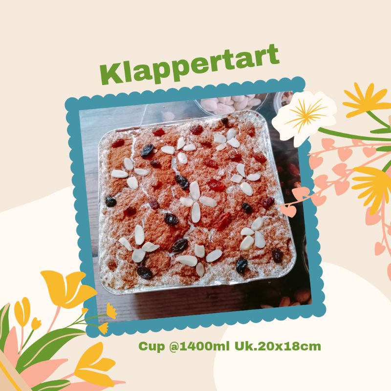 

Klapertart Size 20x18cm / 1400ML