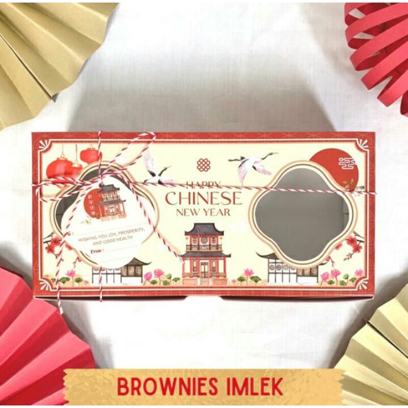 

Box Dus Kotak Packaging Kue Brownies Hampers Imlek - P25 x L12 x T6,5 cm
