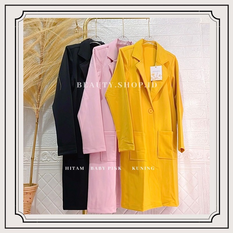 Qeni Long Coat - Blazer Panjang - Outer Blazer Wanita I2