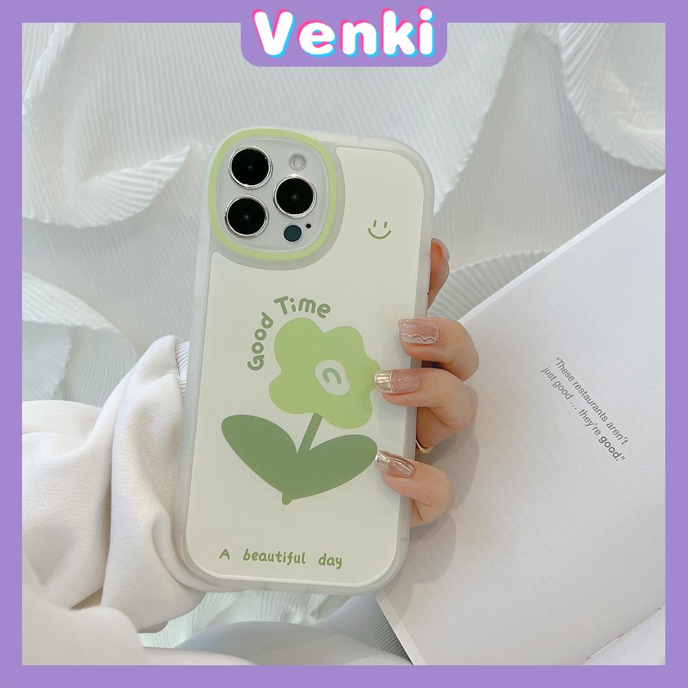 iPhone Case Silicone Soft Case Clear Case TPU Airbag Shockproof Full Coverage Protection Camera Green Flower For iPhone 13 Pro Max iPhone 12 Pro Max iPhone 11 iPhone 7 Plus