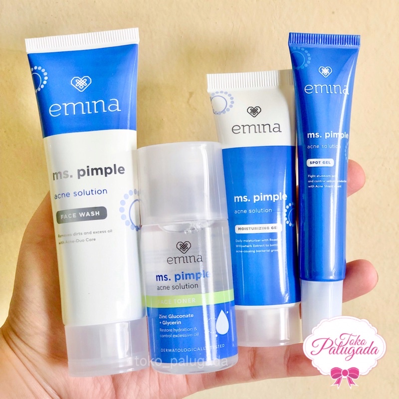 Emina Ms.Pimple Acne Solution Set - Emina Ms Pimple Serum - Emina Ms Pimple Calming Gel - Emina Ms Pimple Exfoliating Toner - Serum Jerawat Emina