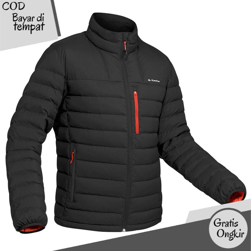 Decathlon Quechua Jaket Trekking Bulu Angsa Pria Hitam Trek 500 Down Jacket Men Black - 8317909 TN2