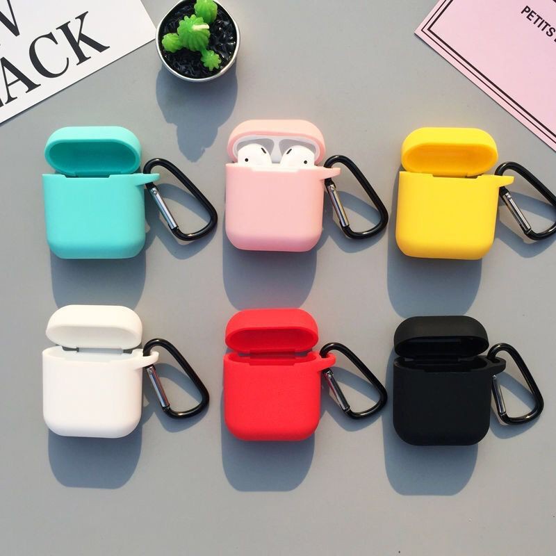 [HANYA SOFT CASE] Airpods Case Plain Dengan Hook Gantungan Besi Inpods 12 i12