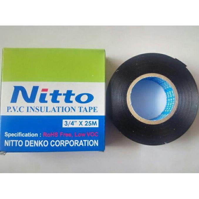 SOLASI NITTO 3/4 25m MJS Solasi Listrik, LAKBAN LISTRIK LAKBAN HITAM