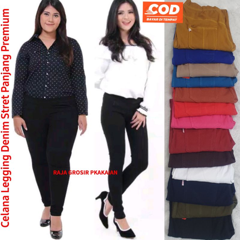 Legging Denim Stret Panjang Premium Bb 40Kg-90Kg