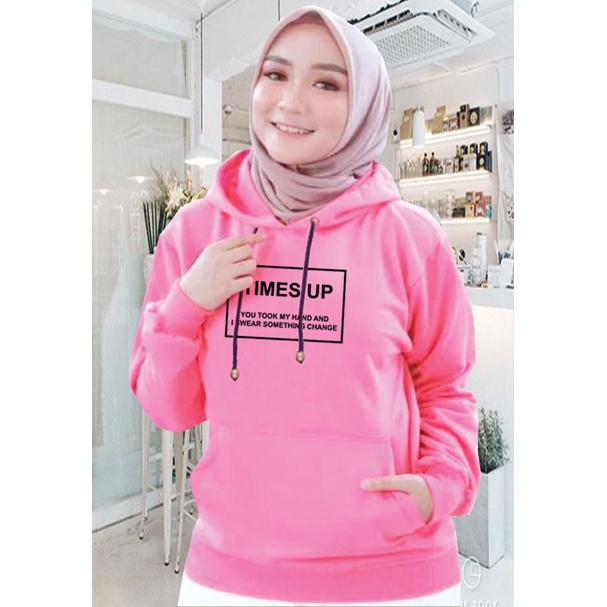 Sweater Hoodie Wanita times up / Sweater Hoodie Korean Style / Sweater Terbaru 2020 / Sweater Tebal / Sweatshirt Hoodie Wanita