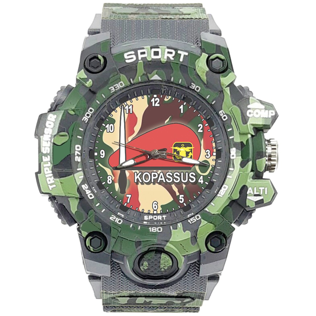 {Istimewa} Jam Tangan KOPASUS (TNI) -Abu-Abu Army Water Resistant