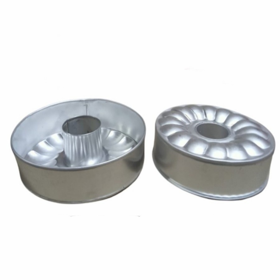 Loyang Bolu Kik Loyang Bolong Tengah Loyang Bergelombang Alumunium Loyang marmer cake 1 set isi 2 pc