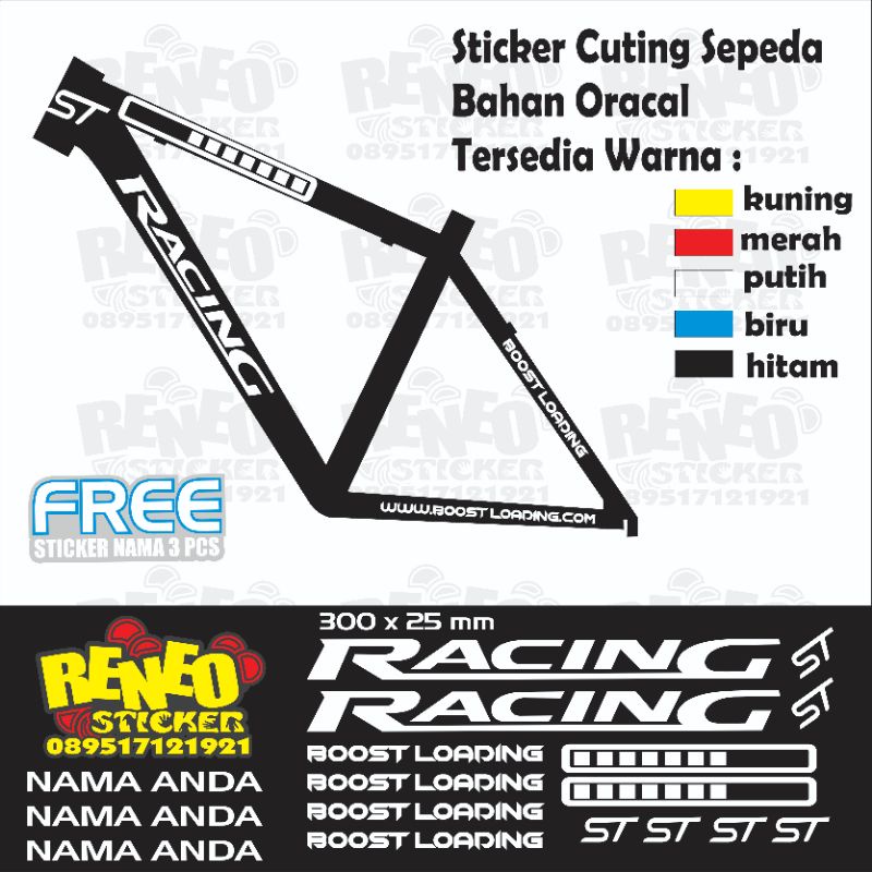 sticker sepeda racing boat