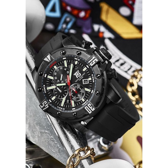 Jam T5 H 3757 Original chronograph free tin box