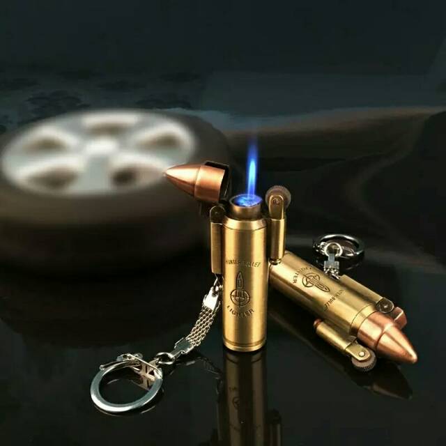 Korek api bentuk peluru/Korek gas peluru+gantungan kunci