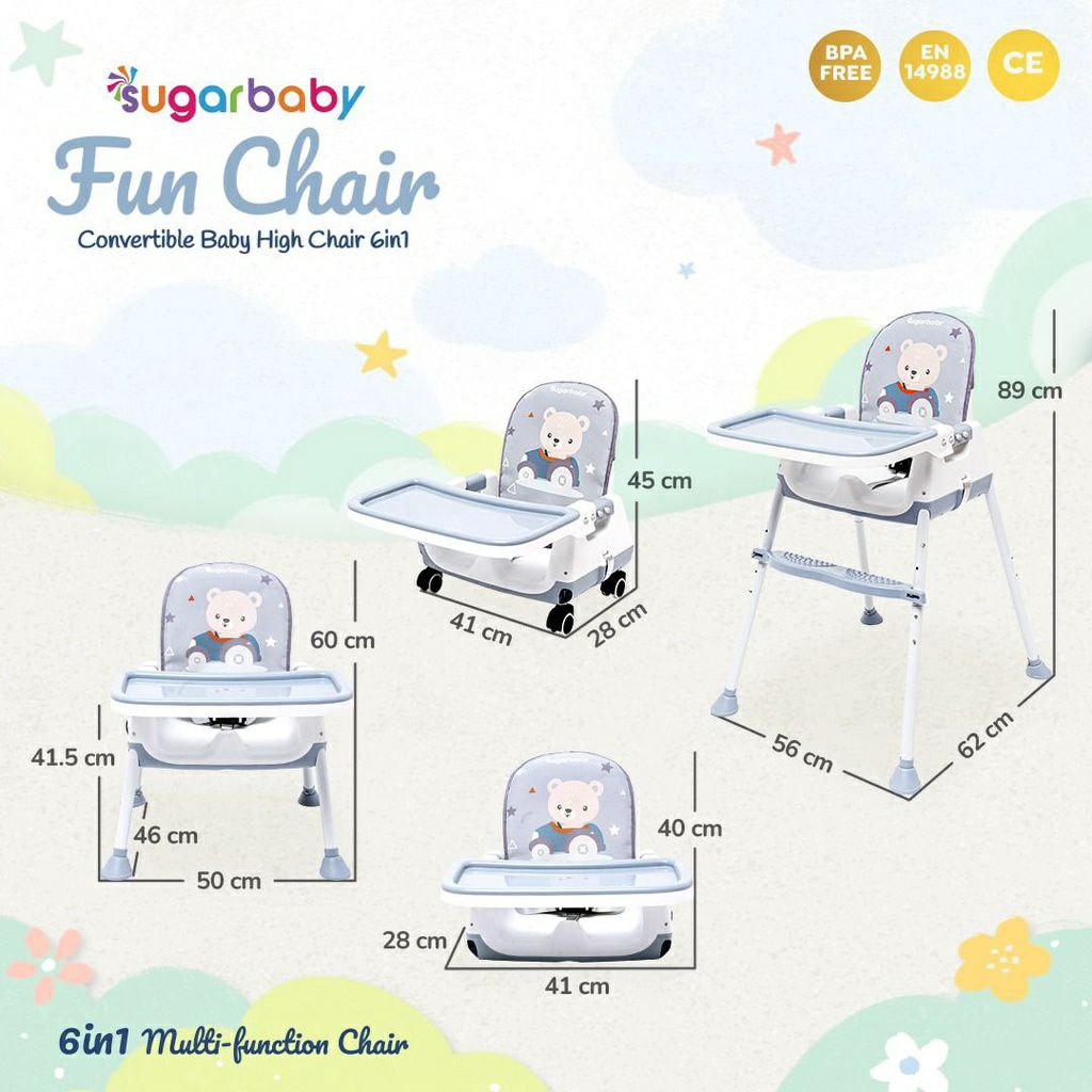 Sugarbaby Fun Chair (Convertible Baby High Chair 6in1) Kursi Makan Bayi