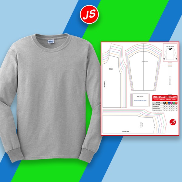 Pola Jiplak Kaos Panjang Lengan RIB Pola Baju Jamblang Pola Jiplak Kaos Panjang Lengan RIB Pola Baju Jamblang
