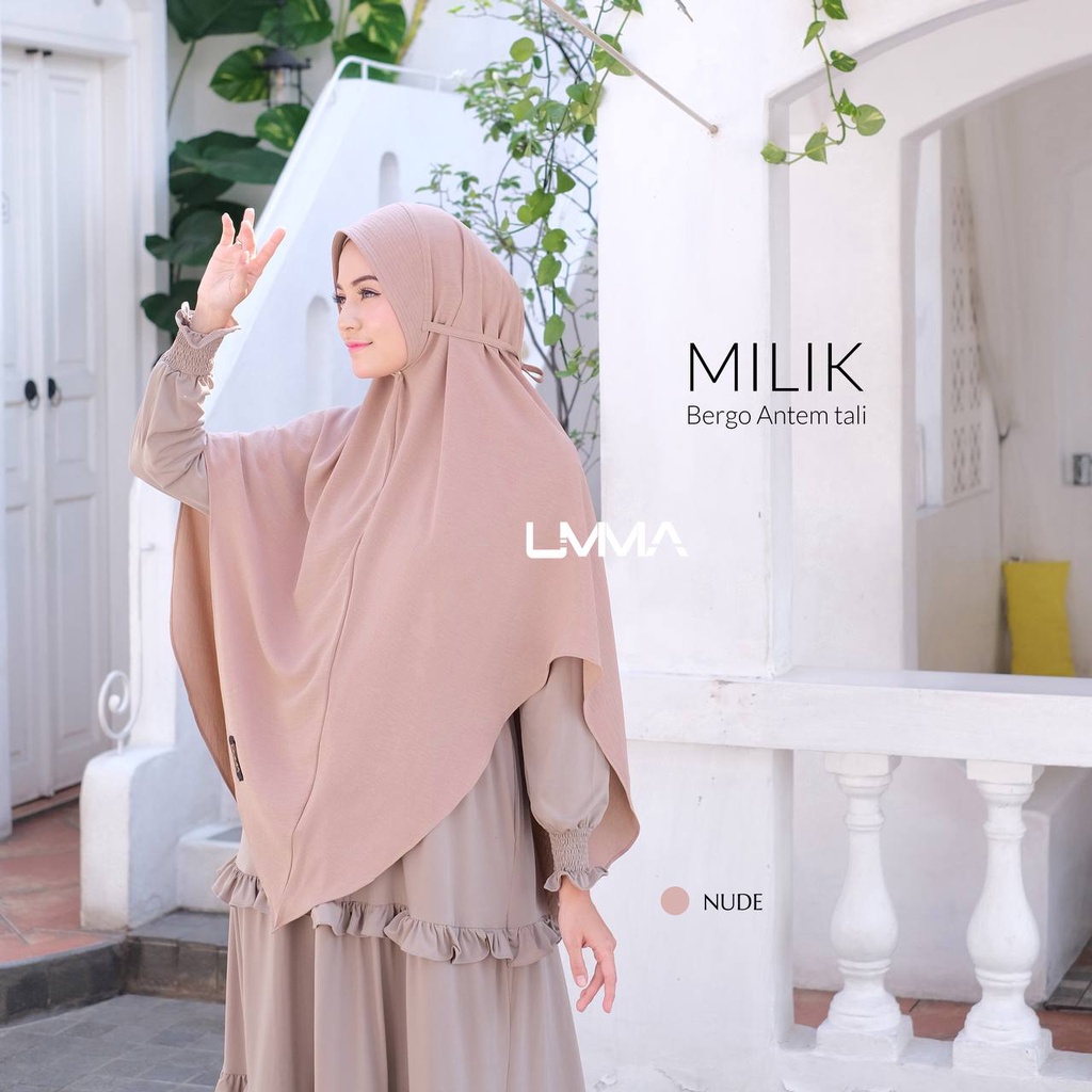 Umma Syari Bergo Milik bahan bianca crinkle Hijab Instan Antem griya_mey-nude