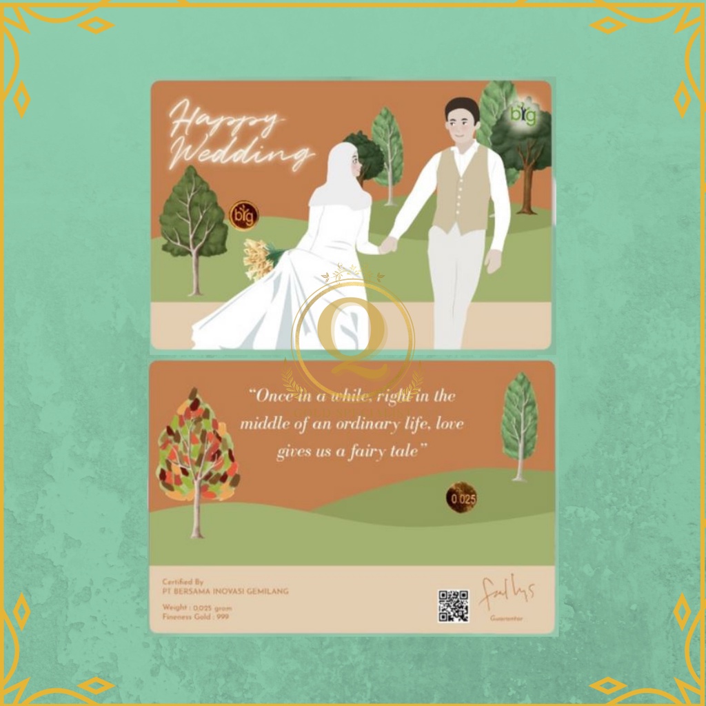 Logam Mulia LM Emas Mini Emasin BIG Gold Minigold 24K Gift - Wedding Series, 0,25 0,5 1| 0.25 0.5 1 