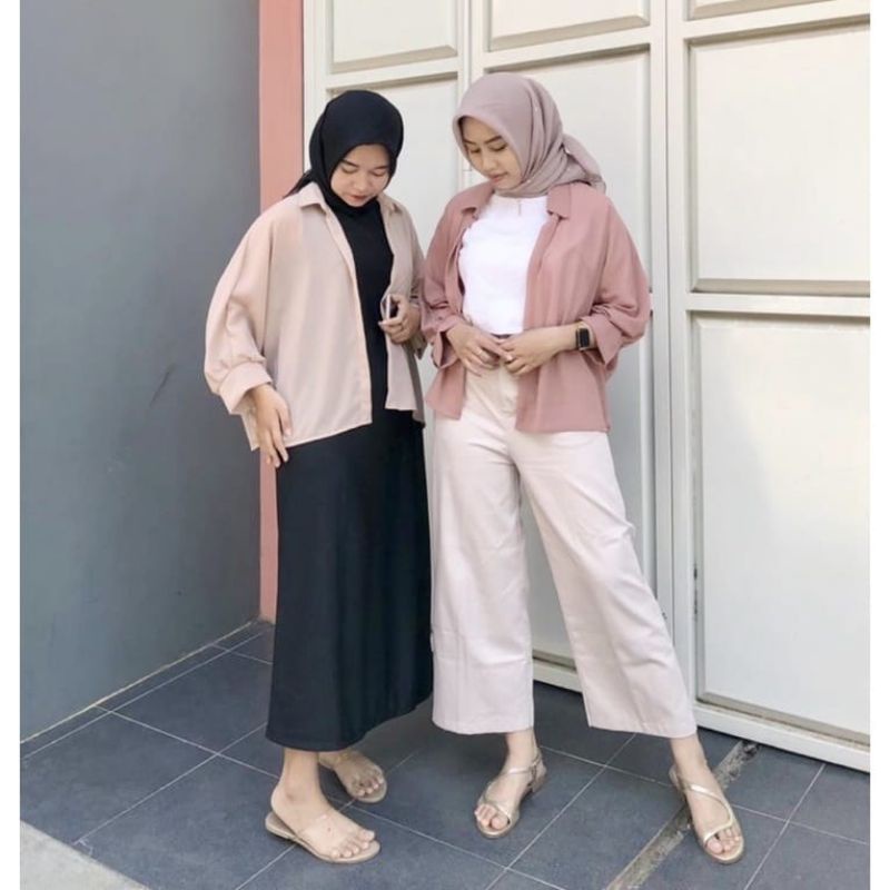 CARDIGAN ZOLA BATWING OUTER PUTIH ATASAN WANITA KARDIGAN CERUTY PREMIUM