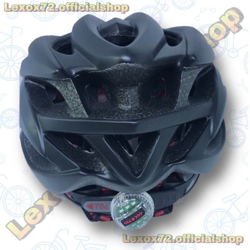 TaffSPORT Helm Sepeda EPS PVC Shell dengan Lampu Backlight - 1105 - Black