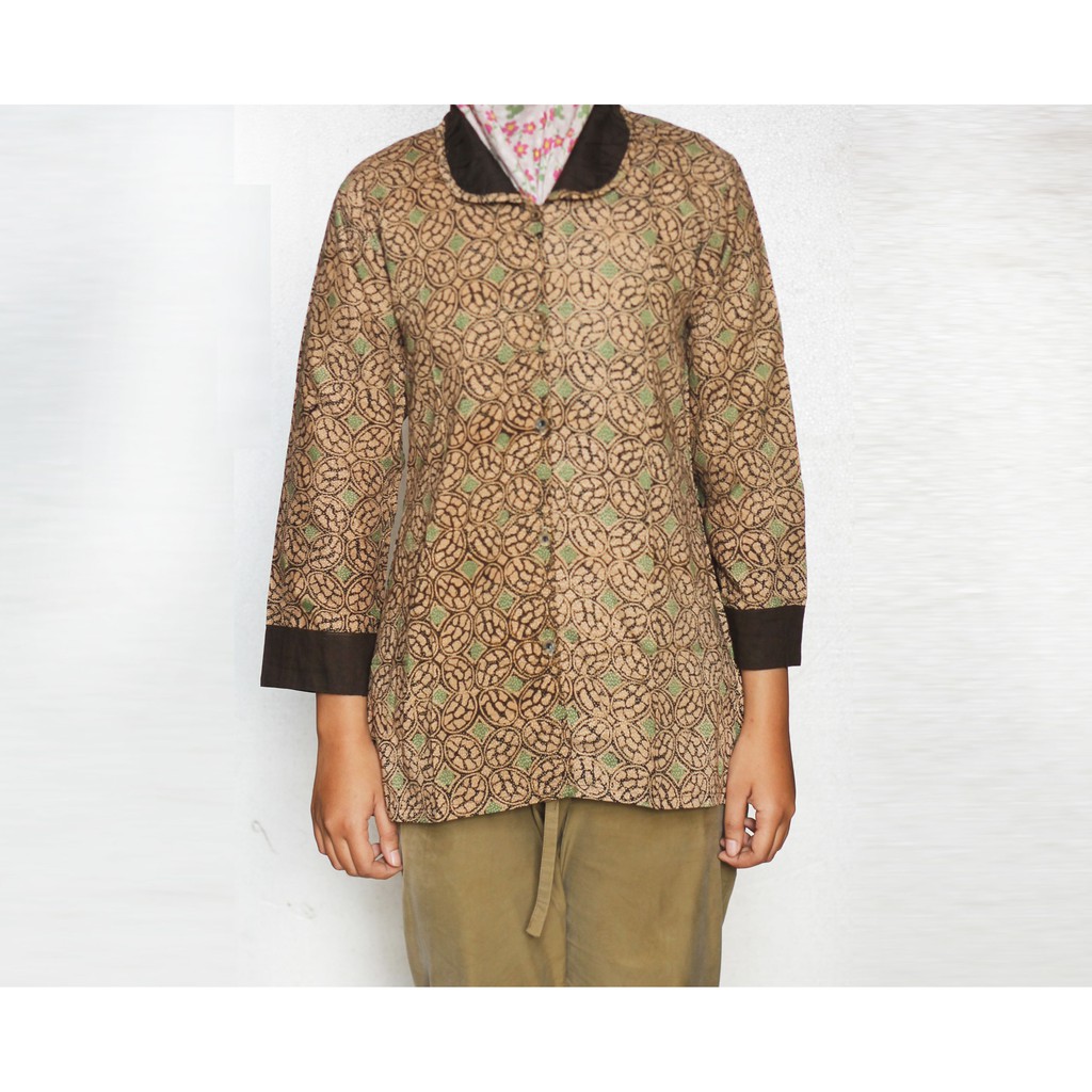 Blouse Batik Wanita I Blus Batik I Blus Kerja Wanita Batik Deya-SIZE XL