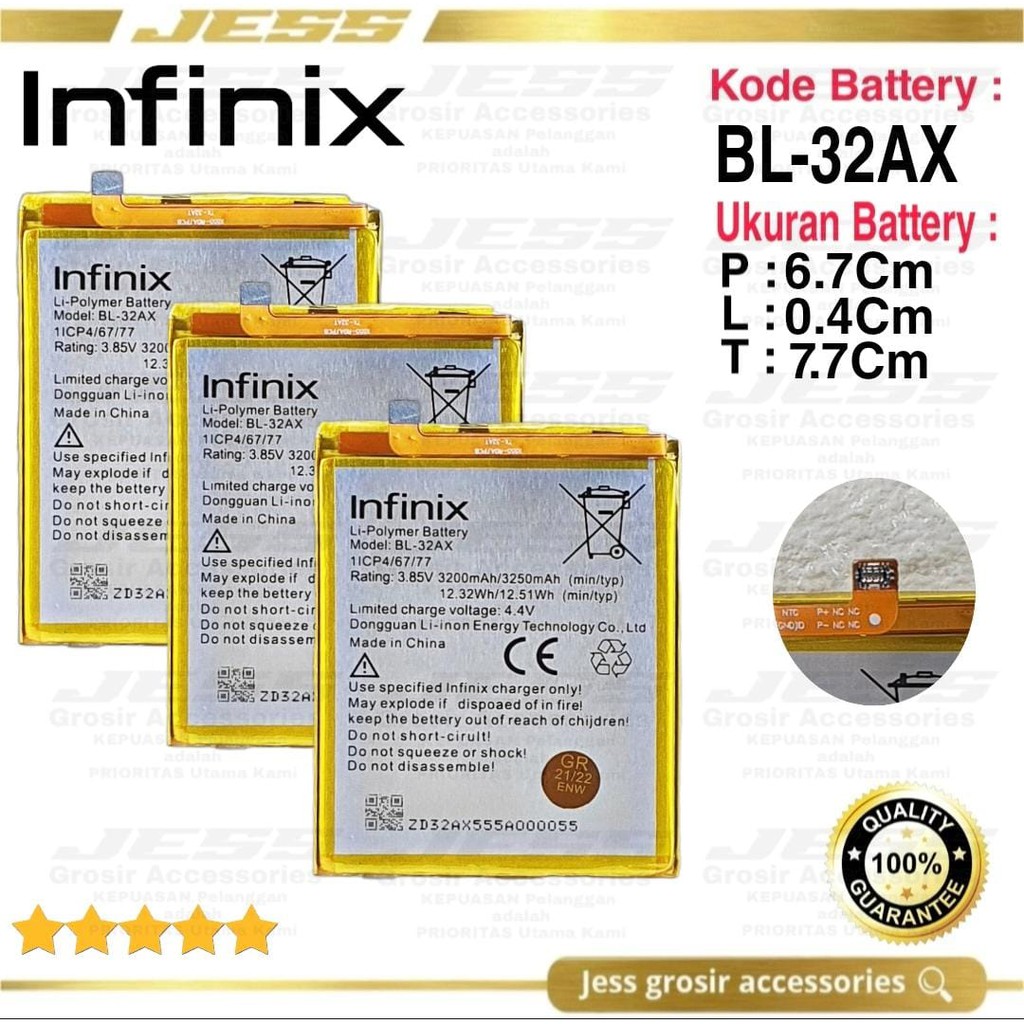 Baterai Battery Original INFINIX Kode Batre BL-32AX - BL32AX Tipe Hp Zero 4 X555