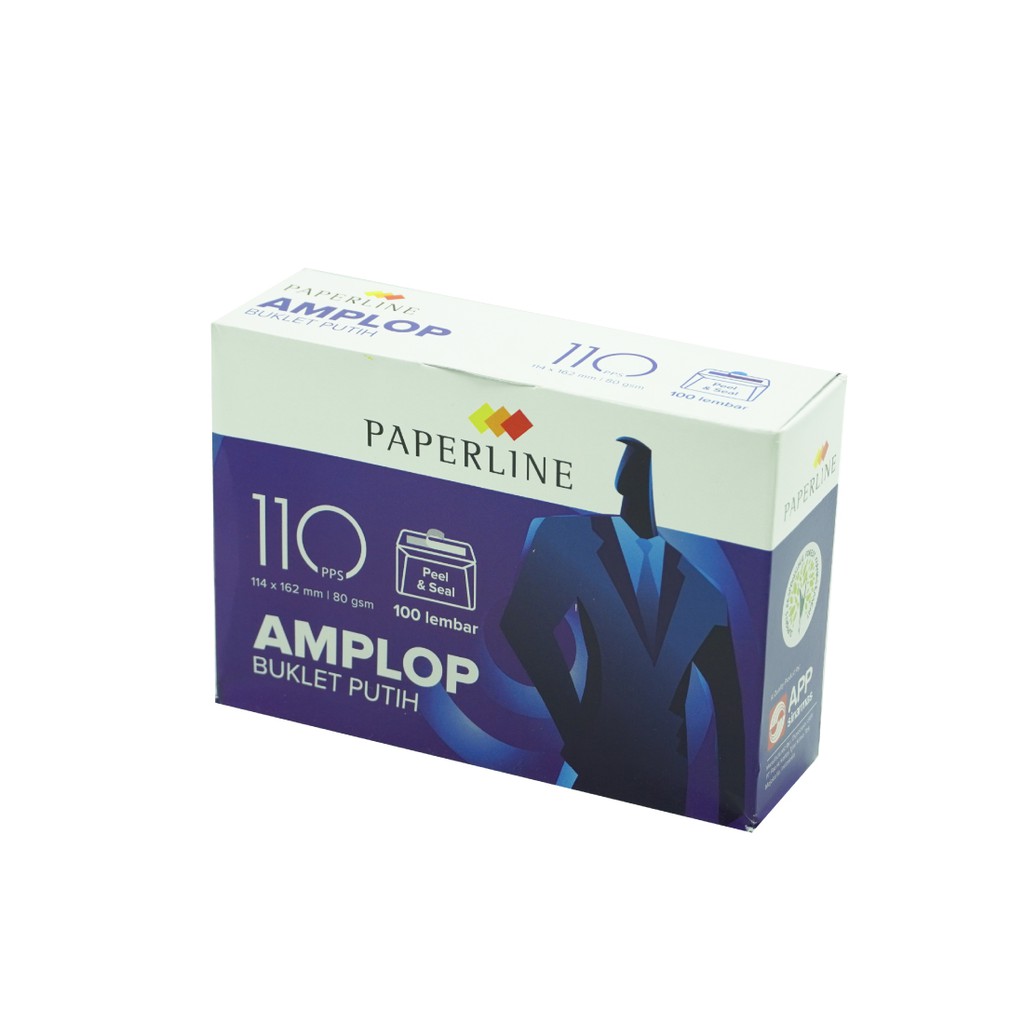 Amplop DL Putih Polos PAPERLINE 110 isi 100 (114 x 162 mm) 80 Gram Gsm