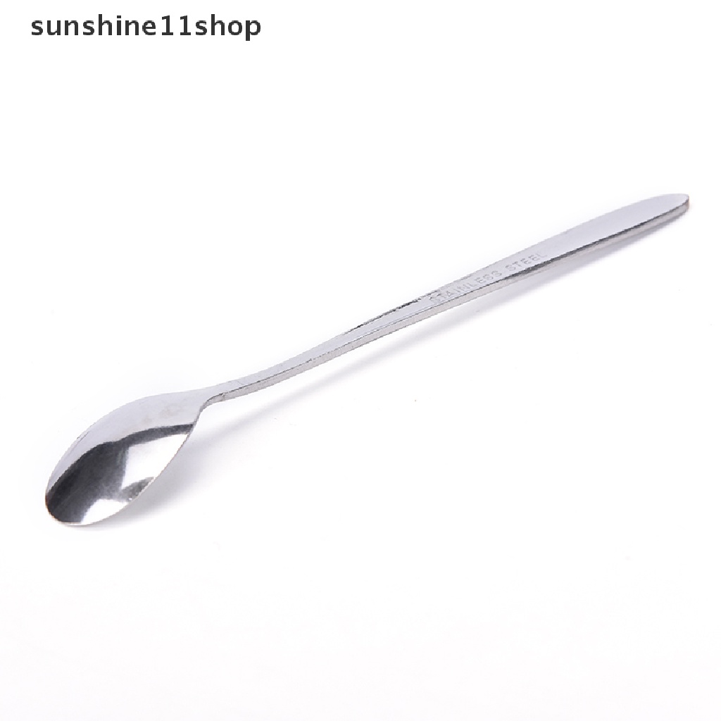 Sho Sendok Teh / Kopi / Es Krim Gagang Panjang 16cm Bahan Stainless Steel