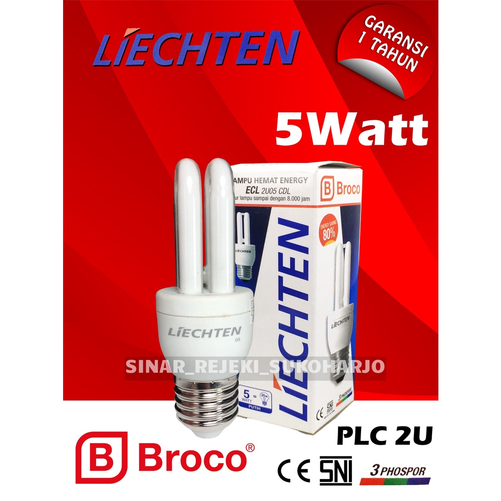 Broco Liechten 5 Watt Lampu Jari 5W PLC 2U LHE 2 U Garansi