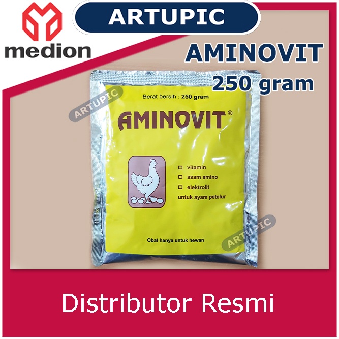 Aminovit 250 gram Serbuk Multivitamin Unggas Ayam Petelur Medion