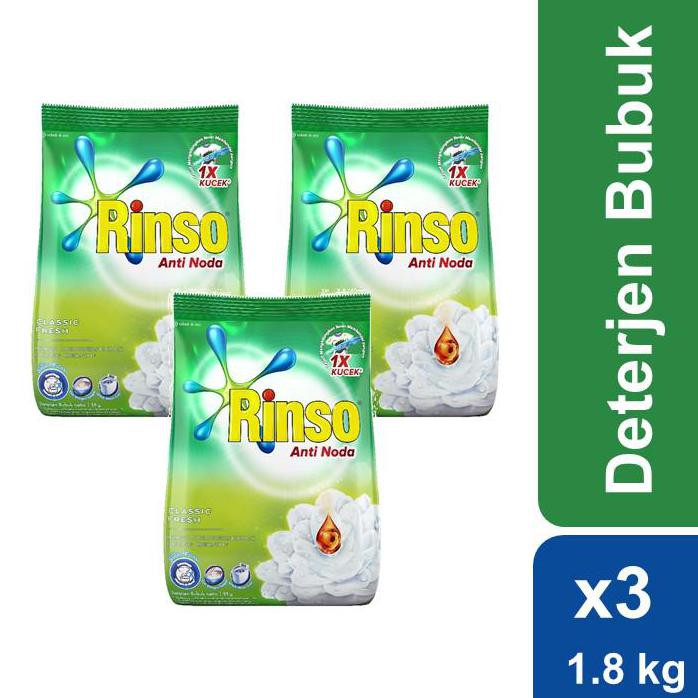 {BISA COD} Rinso Deterjen Bubuk Anti Noda 1.8 Kg Multi Pack BOOM SALE [Kode 1|Kode 2|Kode 3|Kode