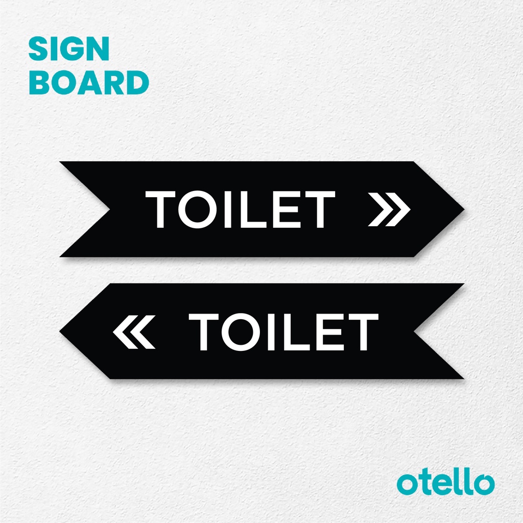 Jual Otello Sign Tulisan Toilet Umum Wc Restroom Pria Wanita Label Arah Panah Papan Akrilik 6053