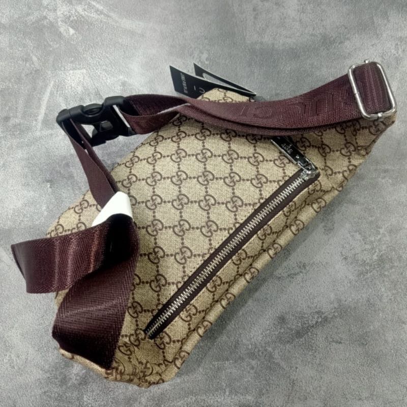 Tas Selempang  GC Pria Kulit Asli - Bodybag  GC pria wanita - Beltbag pria import - Waistbag