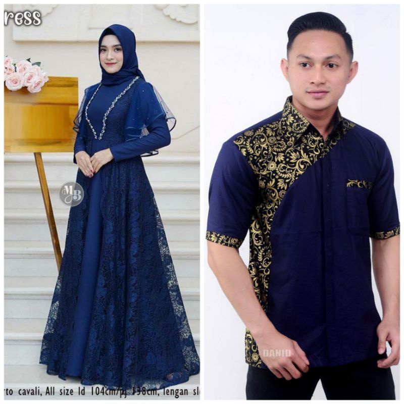 Baju Couple Gamis Brokat Gamis Sepasang Suami Istri Dress Maxi