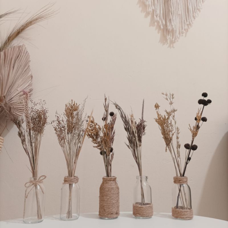 Vas Bunga Kering Estetik / Vas Bunga Rustic / Aesthetic Dried Flowers [Ukuran Kecil]