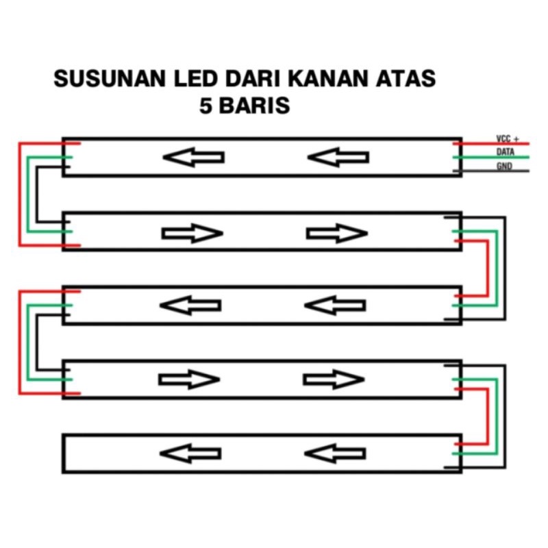 MODUL STROBO TEXT 5BARIS V.03 WS2811