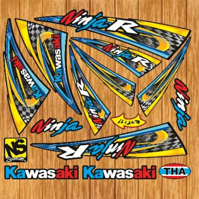 Striping ninja r variasi biru kuning & merah kuning custom thailand style sticker ninja r style