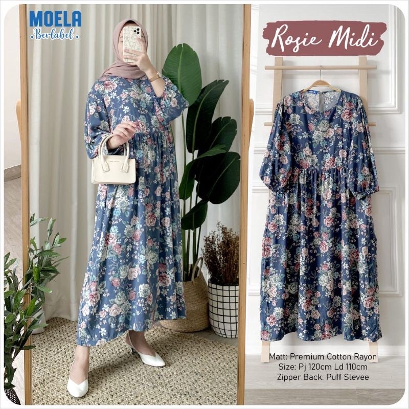 ROSIE MIDI DRESS BY MOELA