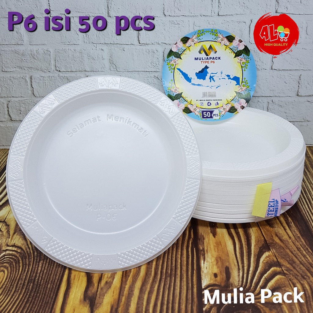 P6 Piring Makan Plastik Putih Susu Kecil isi 50pcs | Shopee Indonesia