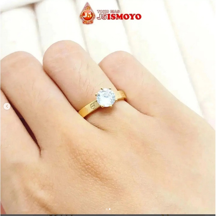 Cincin Emas Cartira Solitaire J5 Ismoyo