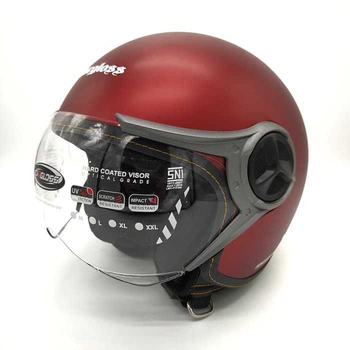 Helm Cargloss YRM Ghotic (Half Face/Helm Retro/Classic/Klasik/Vespa/Carglos)