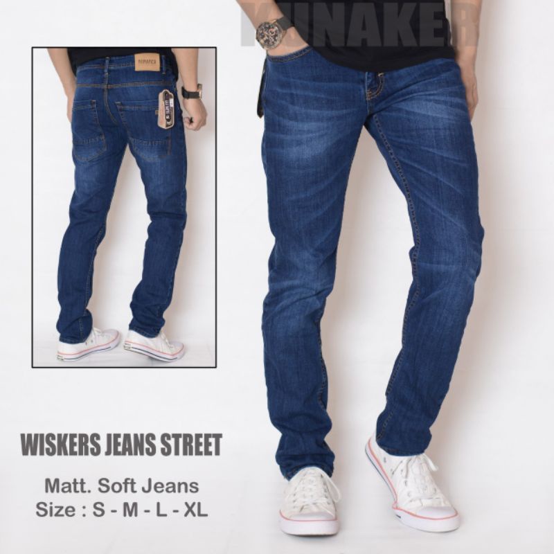 Celana Jeans Pria Slimfit Premium Original Kunaker Model Laser Whisker Terbaru