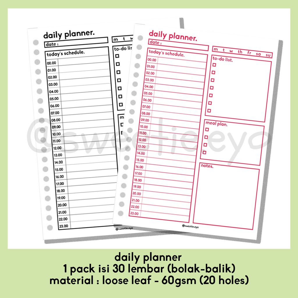 

daily planner loose leaf A5