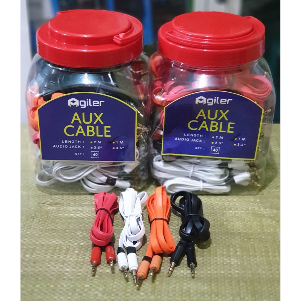 Kabel Aux jack 3.5 mm AGILER - SATUAN - panjang 100 cm