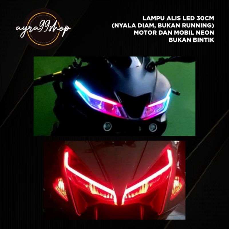 LAMPU  ALIS LED 15cm dan 30CM (NYALA DIAM, BUKAN RUNNING) MOTOR DAN MOBIL NEON BUKAN BINTIK