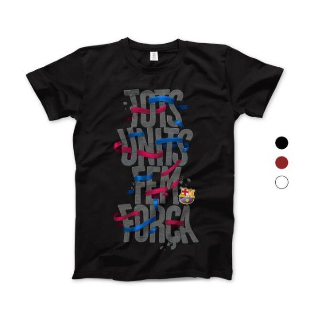 KAOS COMBED 30S TOTS UNITS FEM FORCA BARCA BARCELONA PRINTING