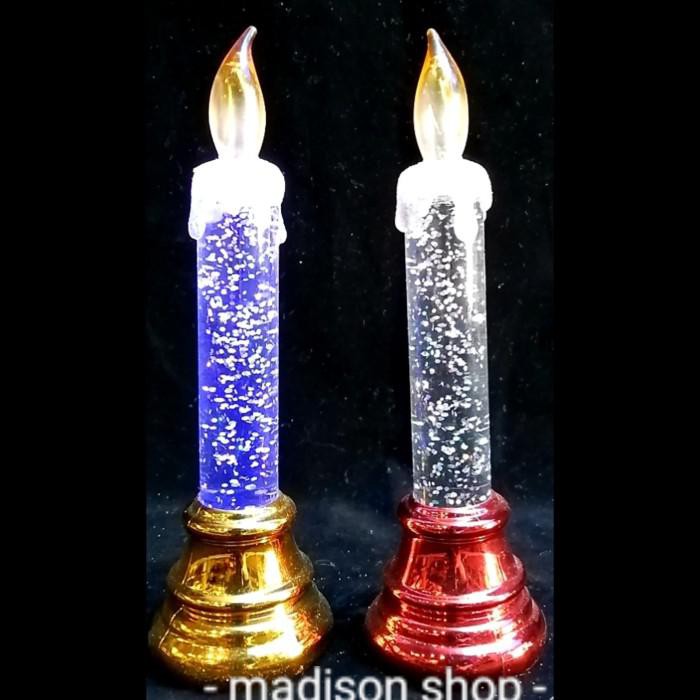 Lilin Led Murah Electric Candle Lilin Doa Lampu Tidur Lilin Gliter - Merah