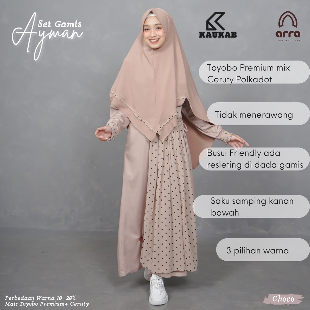 Dress Gamis Ayman Wanita Perempuan Dewasa Fashion Muslim Bahan Katun Madina Spesial Ramadhan 2022